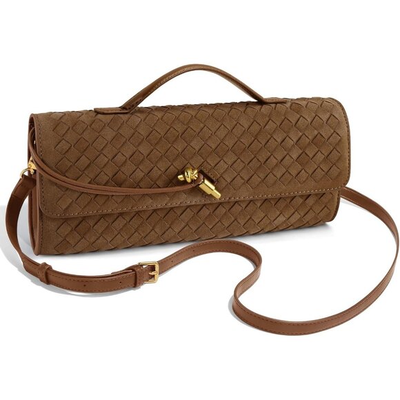 Stylish 12-Inch Woven Handbag with Adjustable Strap - Ideal for All Occasions - Picture 2 of 7